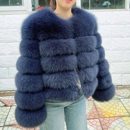 Faux Fox Fur Coat – White