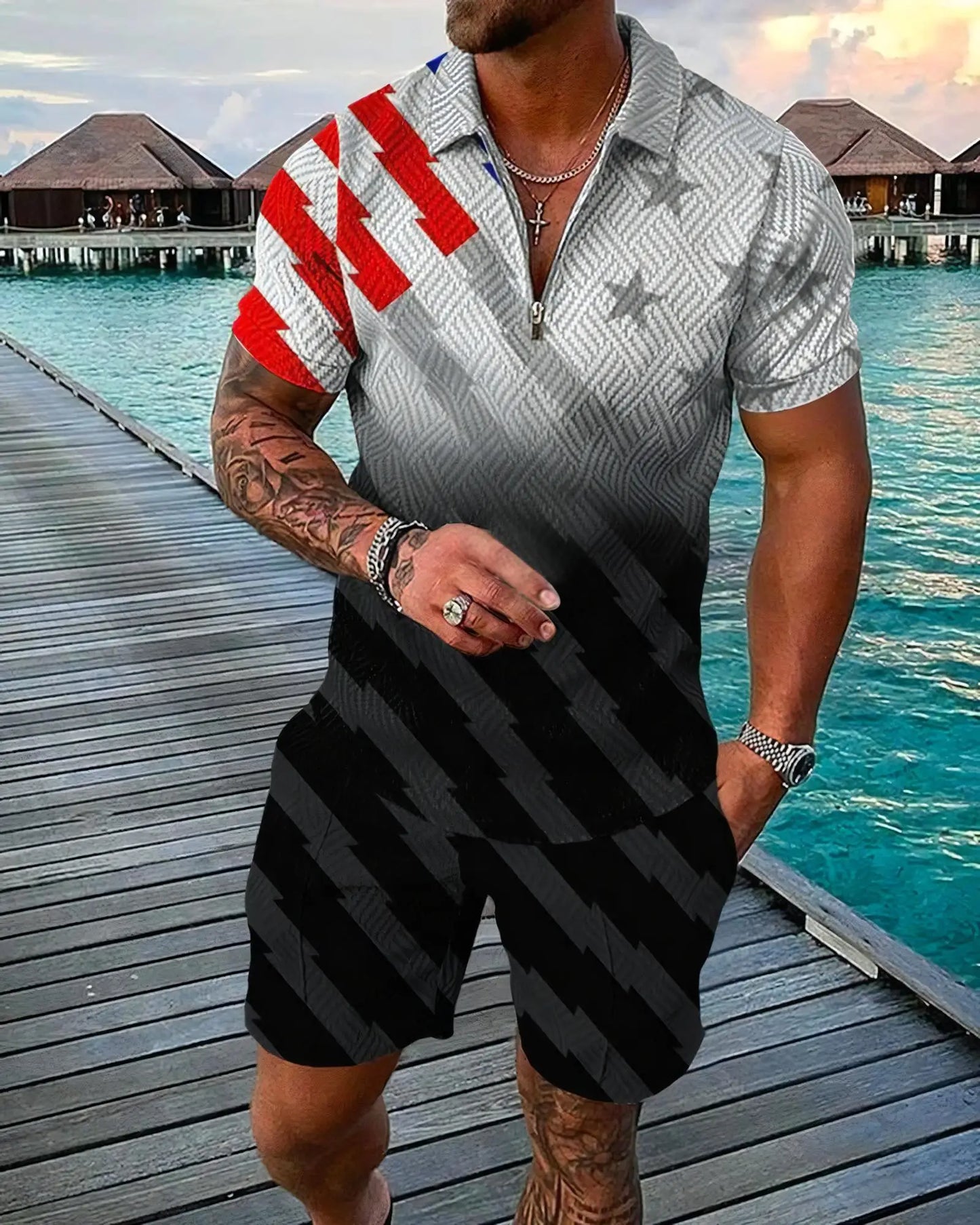 Bellanica - 3D Jesus Cross Men's Summer Set