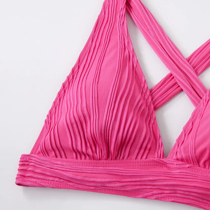 Bellanica - Crinkled High-Cut Bikini Set