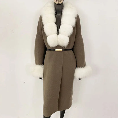 Bellanica - Real Fox Fur Jacket Long Knitwea