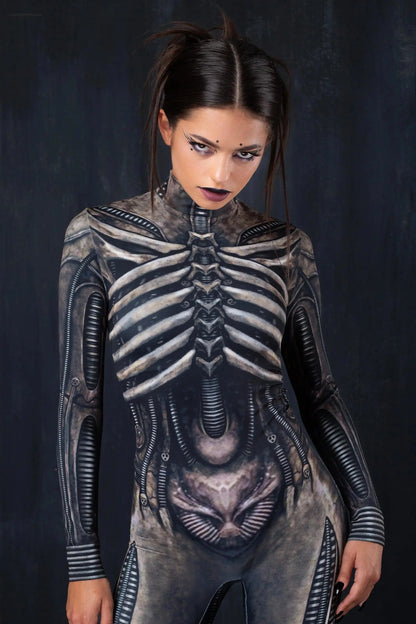 Bellanica - Cyberpunk Skeleton 3D Catsuit Costume