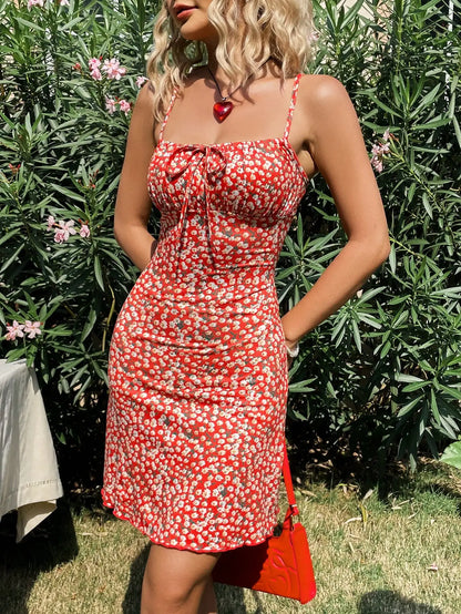 Bellanica - Stylish Red Floral Summer Dress