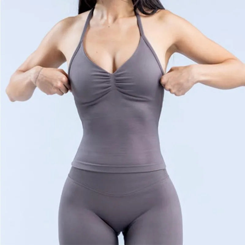Bellanica - Strappy Open-Back Sports Bra Tank