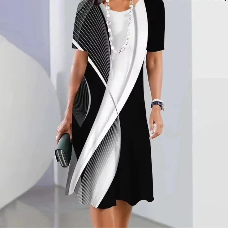 Vintage gradient A-line summer women’s dress