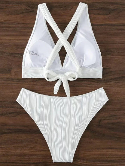 Bellanica - Crinkled High-Cut Bikini Set