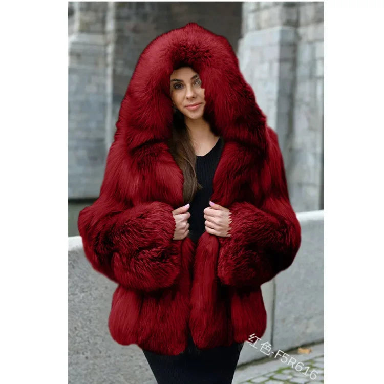 Bellanica - Warmth Fox Fur Coat Women's Large Size