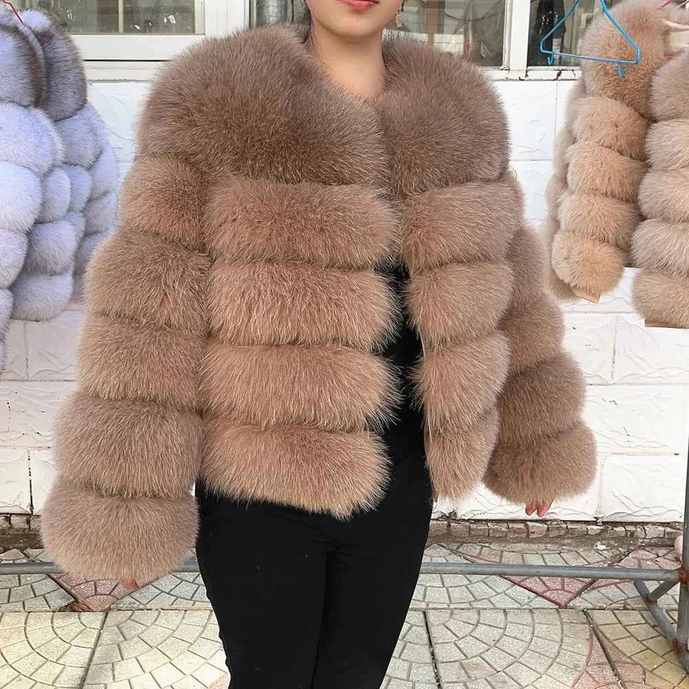Faux Fox Fur Coat – White