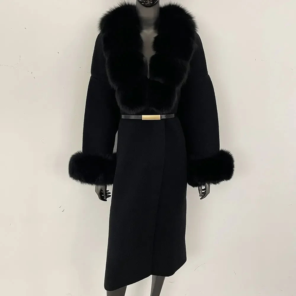 Bellanica - Real Fox Fur Jacket Long Knitwea