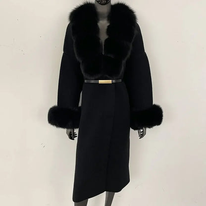 Bellanica - Real Fox Fur Jacket Long Knitwea