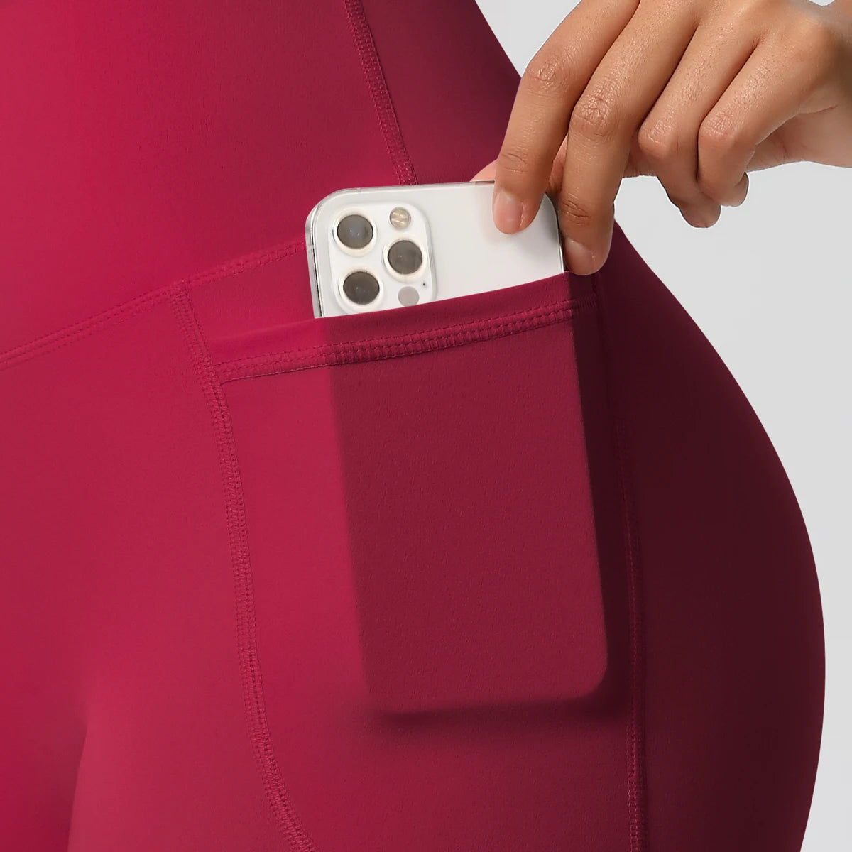 Bellanica - High-waist pocketed squat-proof shorts