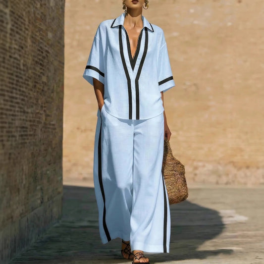 Women's Summer Loose Wide-Leg Casual Suit