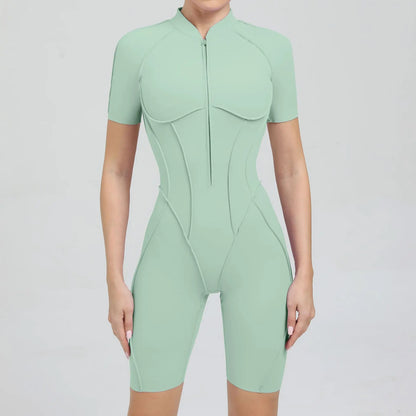 Bellanica - Seamless Backless Zipper Yoga Jumpsuit
