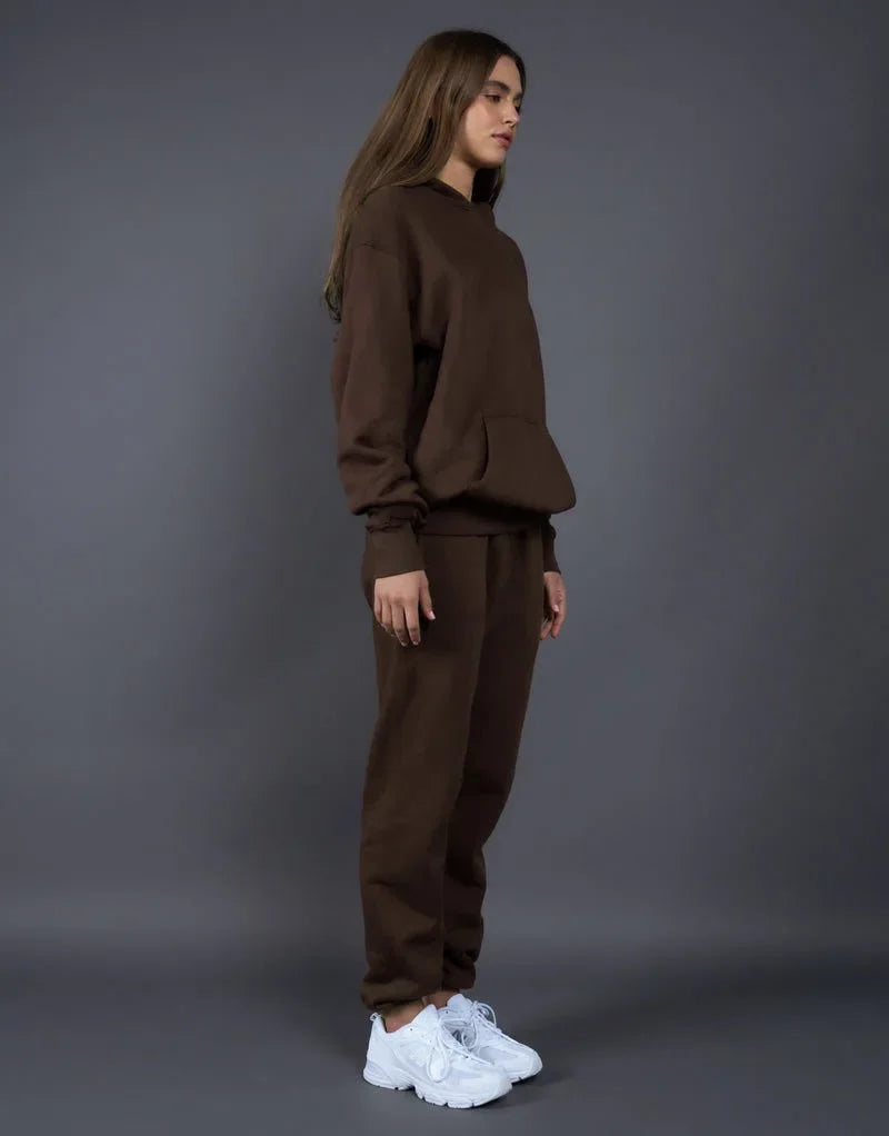 Bellanica - Fleece-Lined Thick Hooded Sweatshirt Set