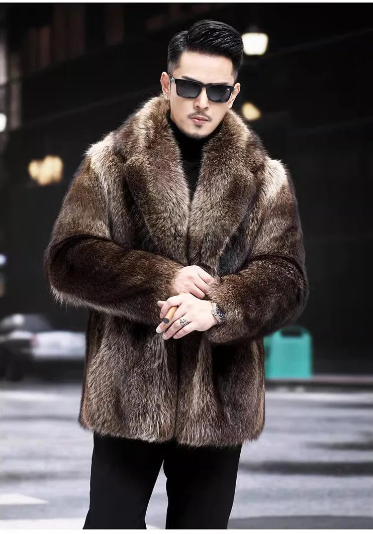 Bellanica - Men’s Thick Faux Fur Coat