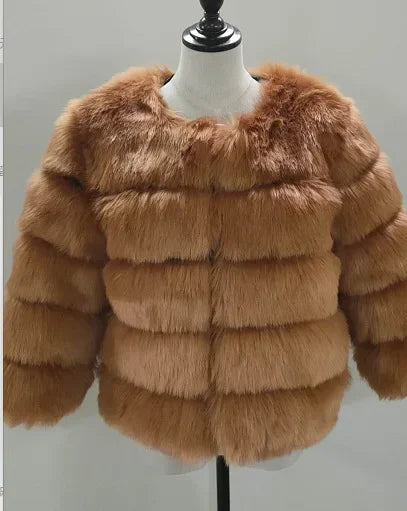 Bellanica - Faux Fur Women Coats Solid