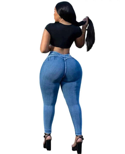 Women’s High-Waist Slim Fit Denim Jeans - Bellanica