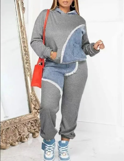 Bellanica - Women’s Dashiki Denim Top & Pants Set