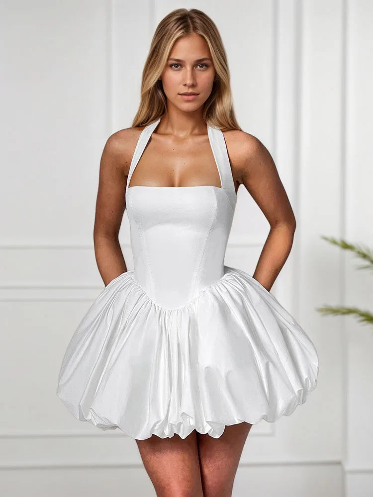 Bellanica - Backless Halter High-Waist Party Dress