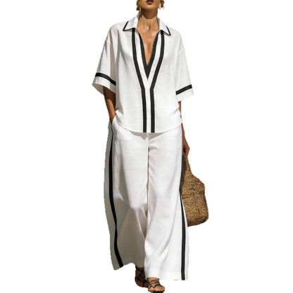 Women's Summer Loose Wide-Leg Casual Suit