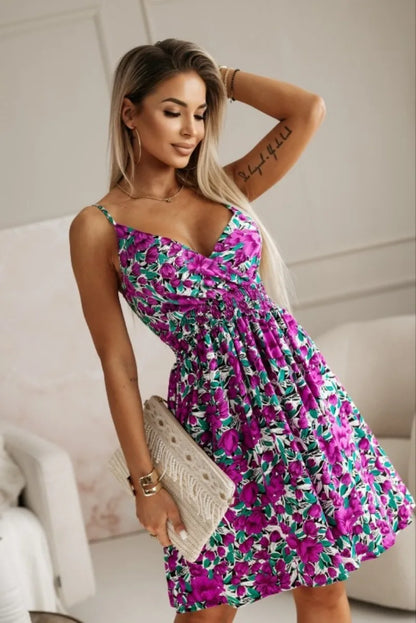 Bellanica - Floral Summer Wrap Spaghetti Dress