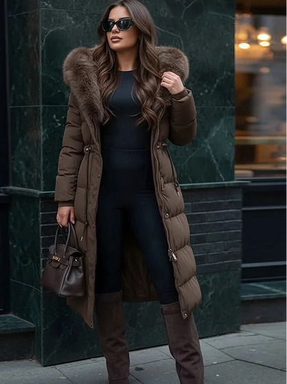 Bellanica - Women's warm belted hooded winter parka