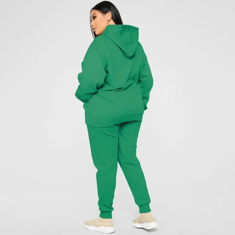 Bellanica - Loose Plus-Size Hooded Sweater Suit