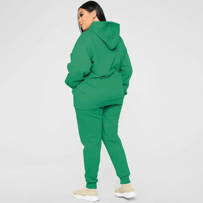 Bellanica - Loose Plus-Size Hooded Sweater Suit