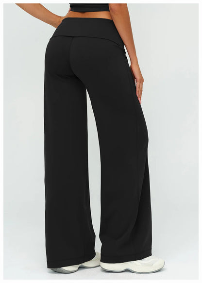 Womens Loose Wide-Leg Sports Leggings - Bellanica