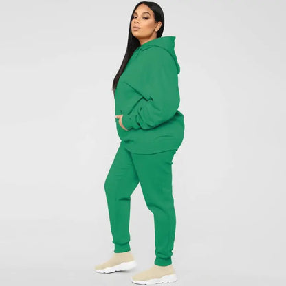 Bellanica - Loose Plus-Size Hooded Sweater Suit