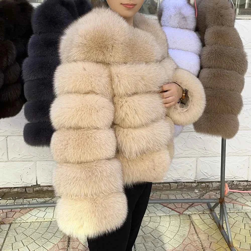 Faux Fox Fur Coat – White