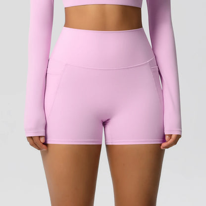 Bellanica - High-waist pocketed squat-proof shorts