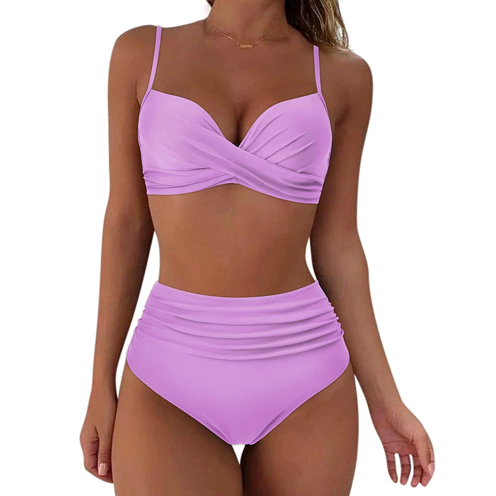 Bellanica - Vintage High-Waist Printed Bikini