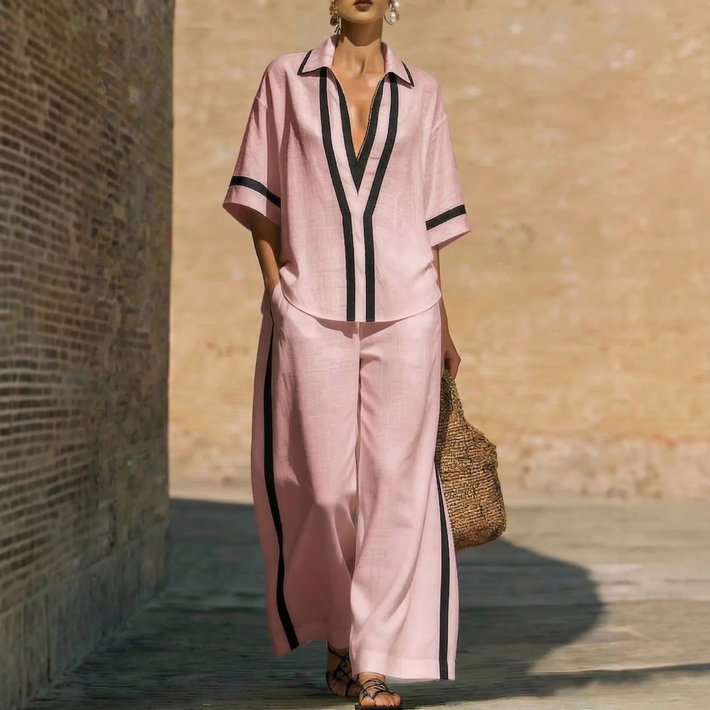 Women's Summer Loose Wide-Leg Casual Suit