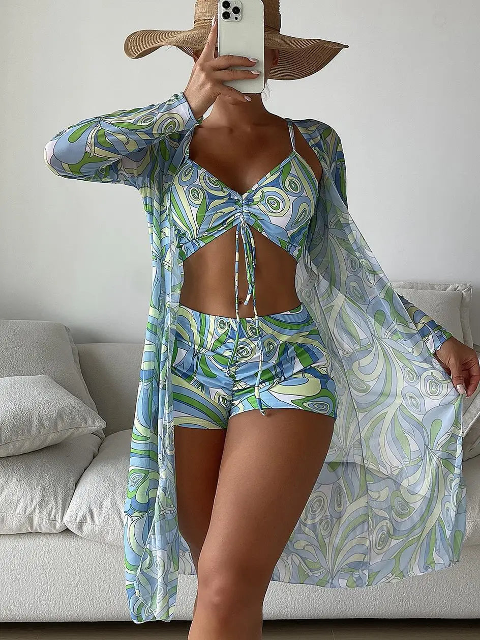 Bellanica - Printed High-Waist Bikini Set