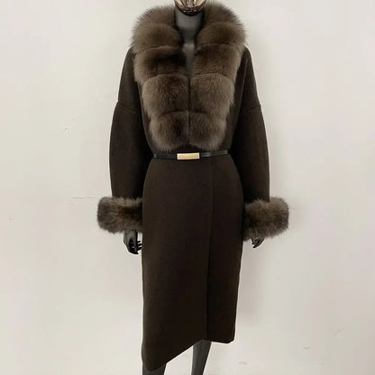 Bellanica - Real Fox Fur Jacket Long Knitwea