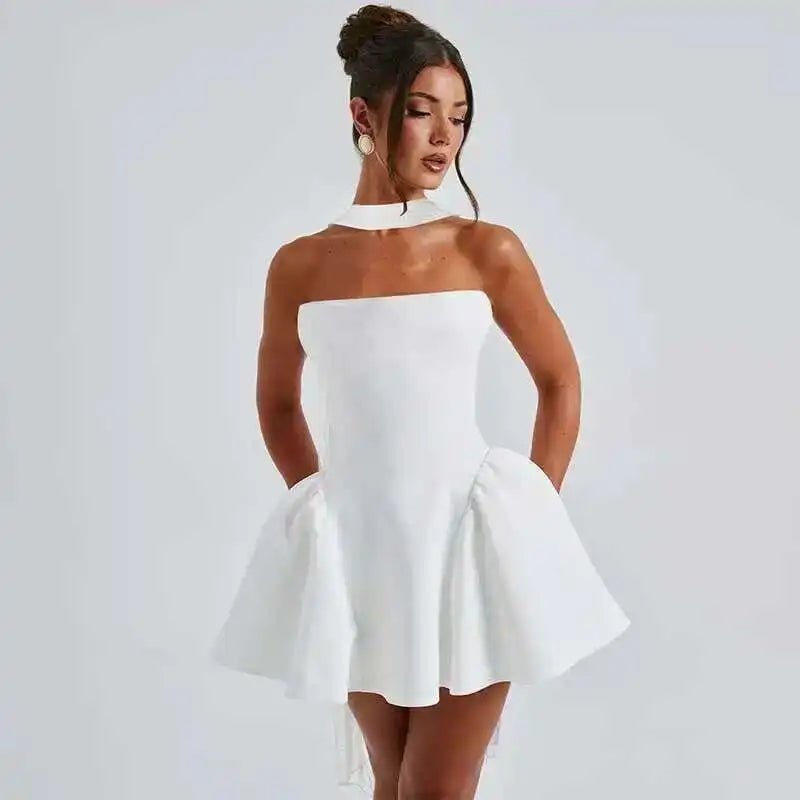 Bellanica - Robe de soirée décolletée en V profond et épaules dénudées