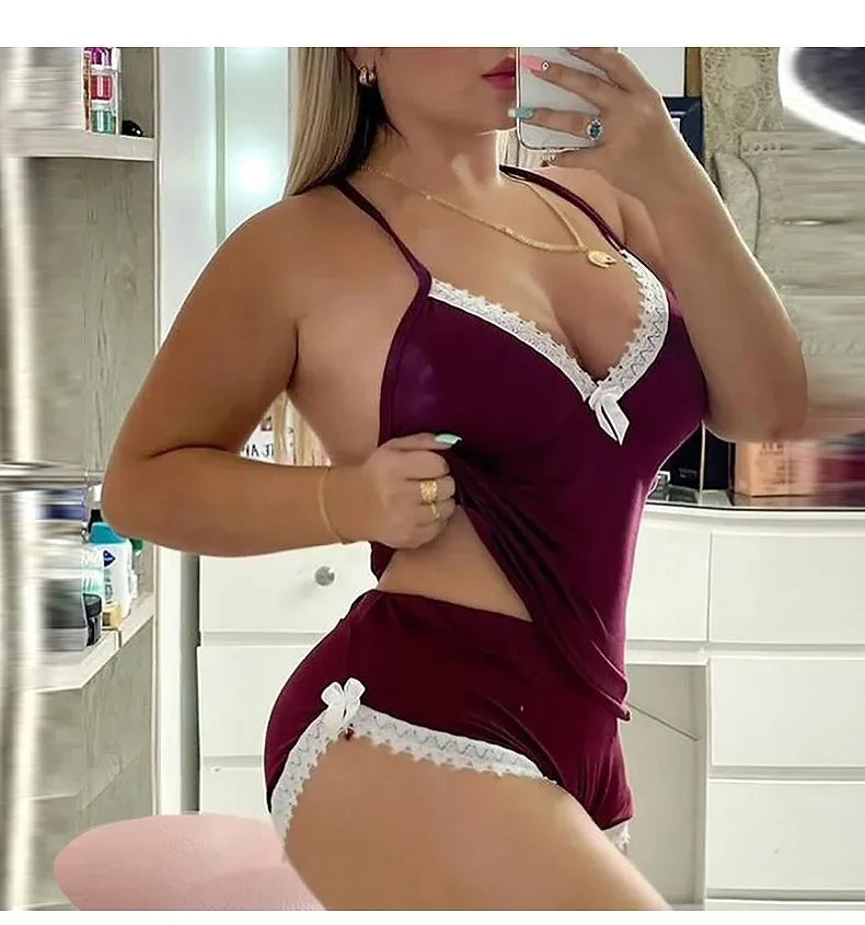 Bellanica - Ensemble nuisette grande taille avec dentelle sexy