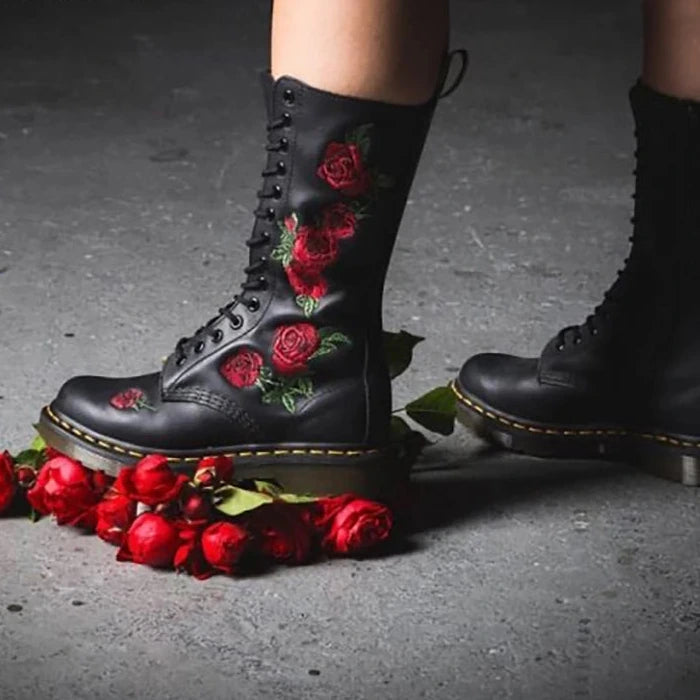 Bellanica - Embroidered leather winter boots