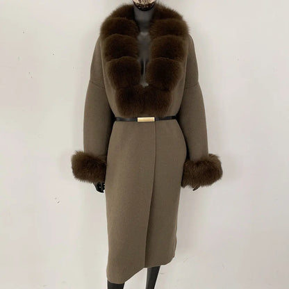 Bellanica - Real Fox Fur Jacket Long Knitwea