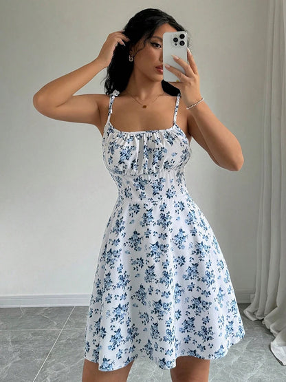 Bellanica - Floral Spaghetti Strap Summer Dress