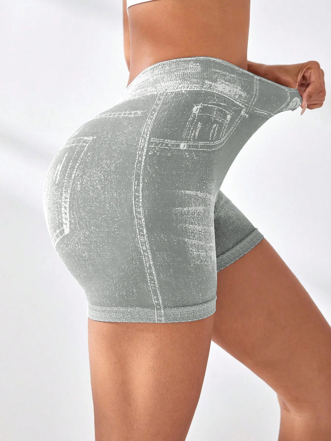 Bellanica - Sexy Seamless Denim Yoga Shorts