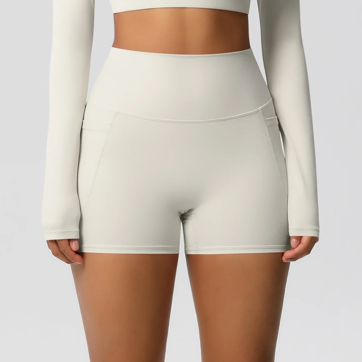 Bellanica - High-waist pocketed squat-proof shorts