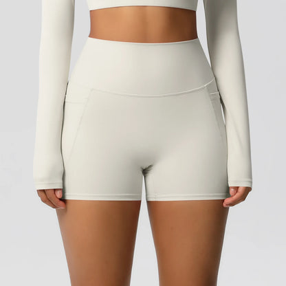 Bellanica - High-waist pocketed squat-proof shorts