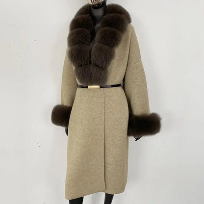 Bellanica - Real Fox Fur Jacket Long Knitwea