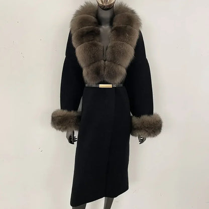 Bellanica - Real Fox Fur Jacket Long Knitwea