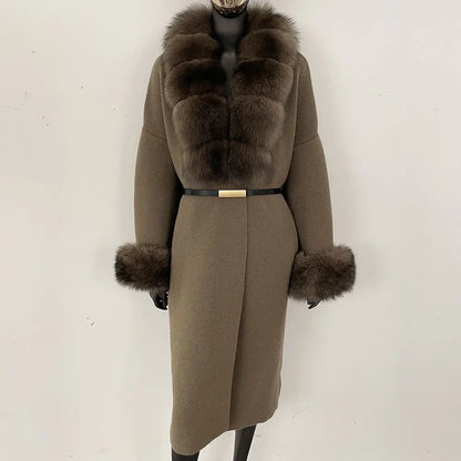 Bellanica - Real Fox Fur Jacket Long Knitwea
