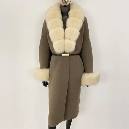 Bellanica - Real Fox Fur Jacket Long Knitwea