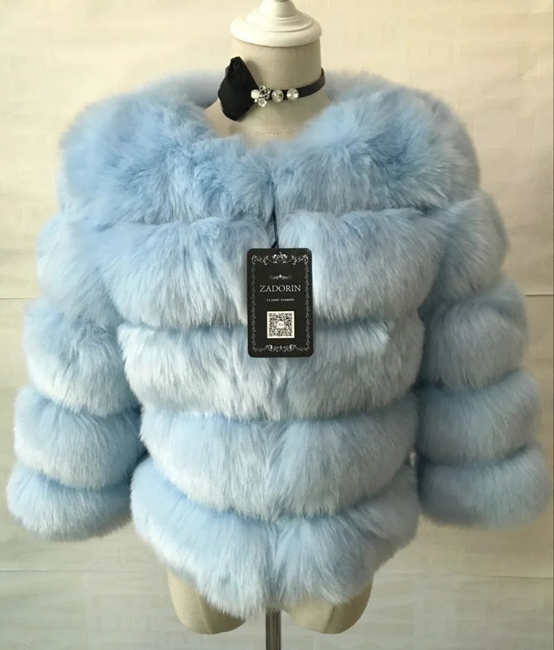 Bellanica - Faux Fur Women Coats Solid