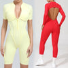 Seamless Backless Zipper Yoga Jumpsuit