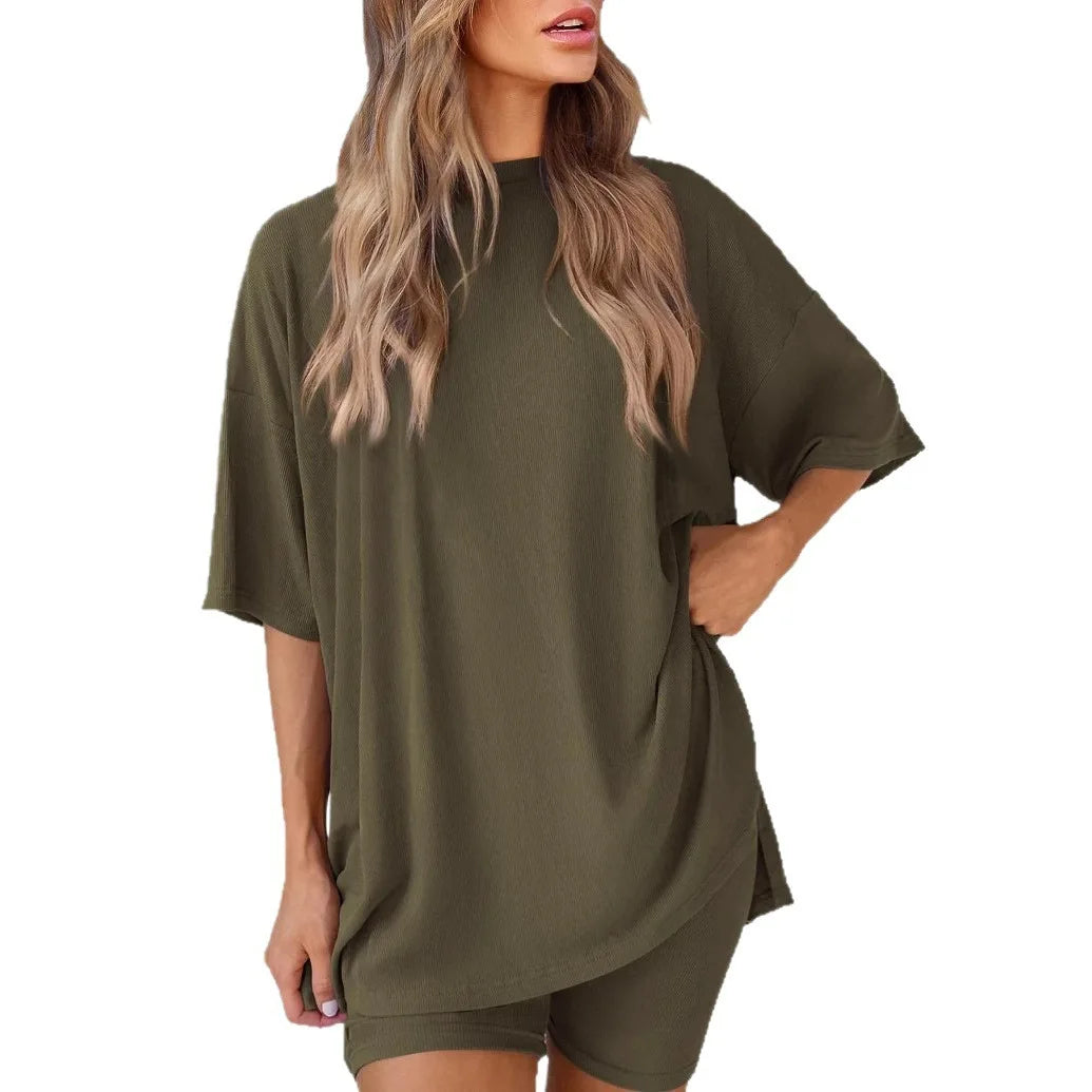 Casual Pocket Shorts Two-Piece Set